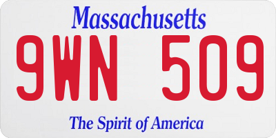 MA license plate 9WN509
