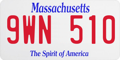 MA license plate 9WN510