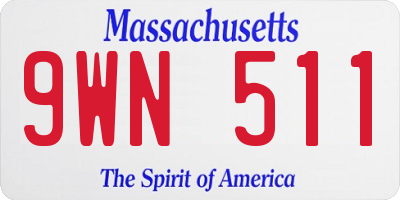 MA license plate 9WN511