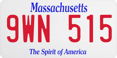 MA license plate 9WN515