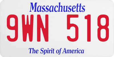 MA license plate 9WN518