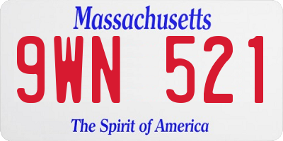 MA license plate 9WN521
