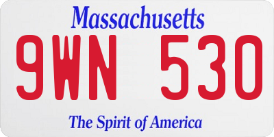 MA license plate 9WN530