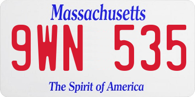 MA license plate 9WN535