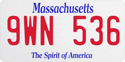 MA license plate 9WN536