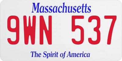 MA license plate 9WN537