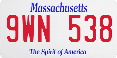 MA license plate 9WN538