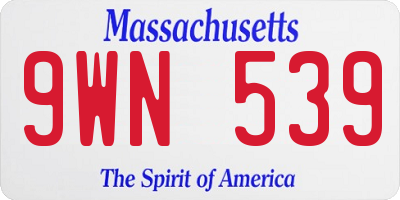 MA license plate 9WN539