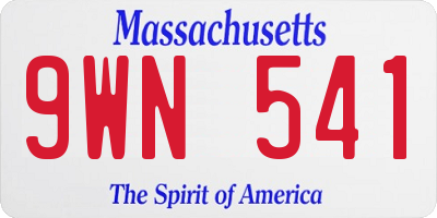MA license plate 9WN541