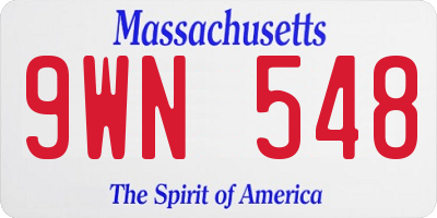 MA license plate 9WN548