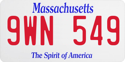 MA license plate 9WN549