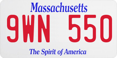 MA license plate 9WN550
