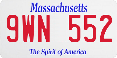 MA license plate 9WN552