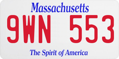MA license plate 9WN553