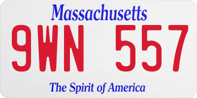 MA license plate 9WN557