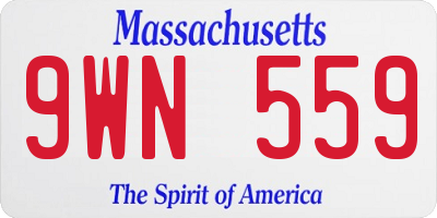 MA license plate 9WN559