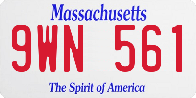 MA license plate 9WN561