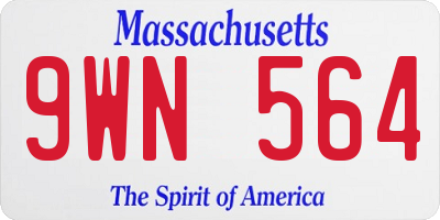 MA license plate 9WN564