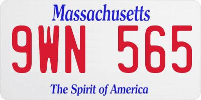 MA license plate 9WN565