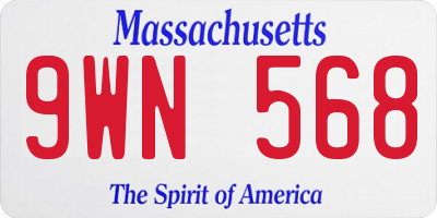 MA license plate 9WN568