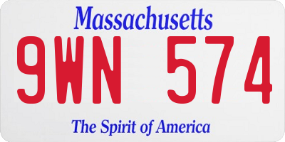 MA license plate 9WN574