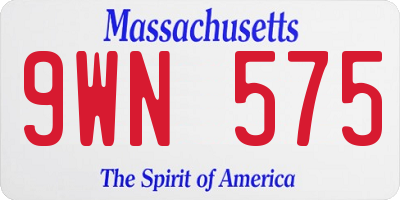MA license plate 9WN575
