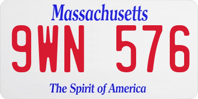 MA license plate 9WN576
