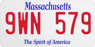 MA license plate 9WN579