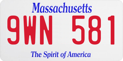 MA license plate 9WN581