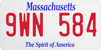 MA license plate 9WN584