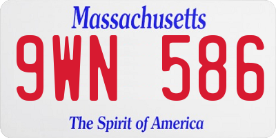 MA license plate 9WN586
