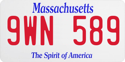 MA license plate 9WN589