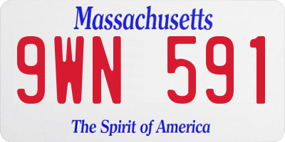 MA license plate 9WN591