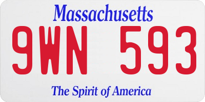 MA license plate 9WN593