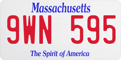 MA license plate 9WN595