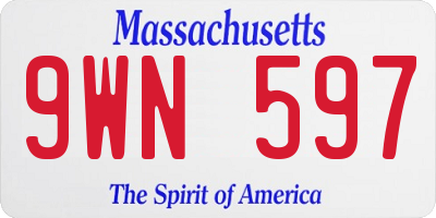 MA license plate 9WN597