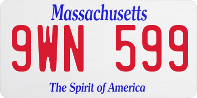 MA license plate 9WN599