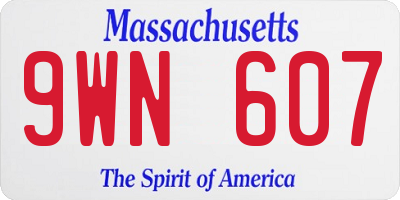 MA license plate 9WN607