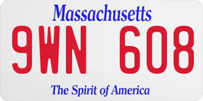 MA license plate 9WN608