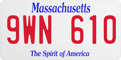 MA license plate 9WN610