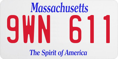 MA license plate 9WN611