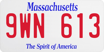 MA license plate 9WN613