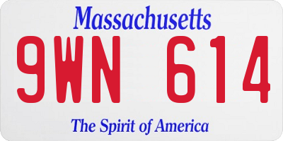 MA license plate 9WN614