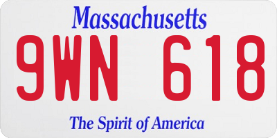 MA license plate 9WN618