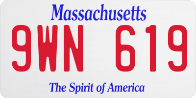 MA license plate 9WN619