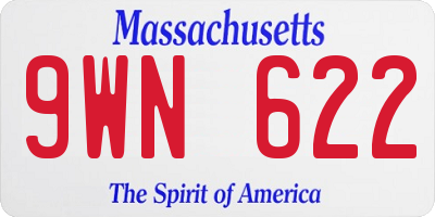 MA license plate 9WN622
