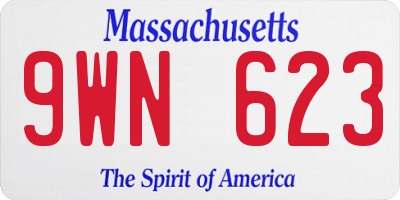 MA license plate 9WN623