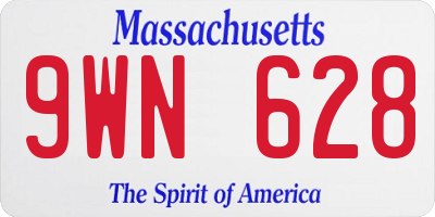 MA license plate 9WN628