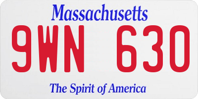 MA license plate 9WN630