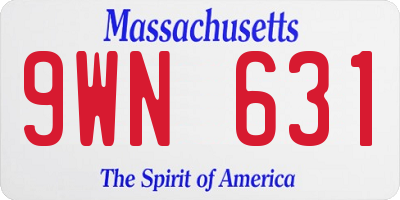 MA license plate 9WN631